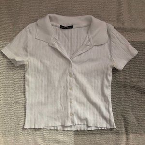 Brandy Melville Crop Collared Button Up